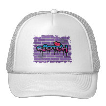 biotch graffiti design mesh hat