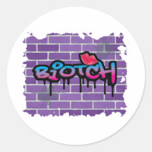 biotch graffiti design stickers