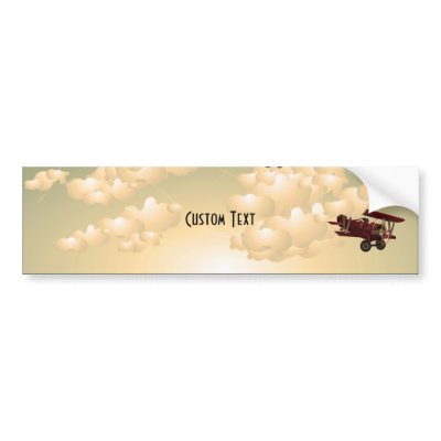 BiPlane's Sepia Bumper Stickers by bartonleclaydesign