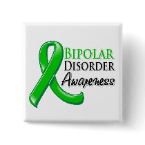 Bipolar Disorder Awareness Ribbon Pinback Button