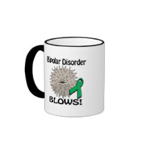 Bipolar Disorder Blows Awareness Design Mugs