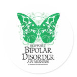 Bipolar Disorder Butterfly Round Sticker