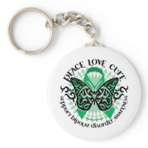 Bipolar Disorder Butterfly Tribal 2 Keychains