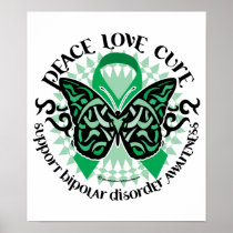 Bipolar Disorder Butterfly Tribal 2 Posters