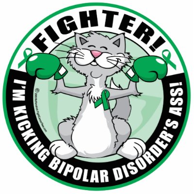 Bipolar Disorder Cat Fighter Cut Out by fightcancertees