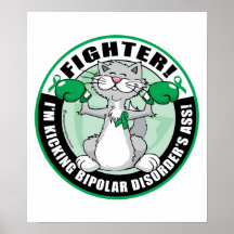 Bipolar Disorder Cat Fighter Print