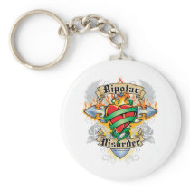 Bipolar Disorder Cross & Heart Keychains