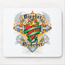 Bipolar Disorder Cross & Heart Mouse Pads