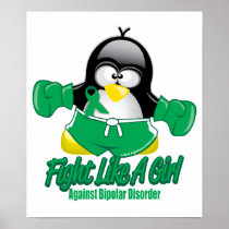 Bipolar Disorder Fighting Penguin Posters
