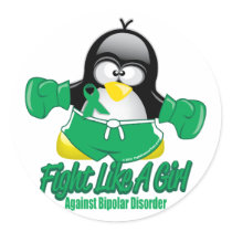 Bipolar Disorder Fighting Penguin Stickers