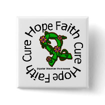 Bipolar Disorder Hope Faith Cure Flower Ribbon Pins
