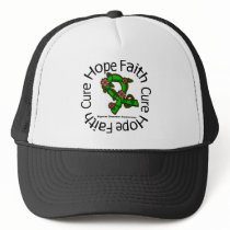 Bipolar Disorder Hope Faith Cure Flower Ribbon Trucker Hats
