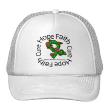 Bipolar Disorder Hope Faith Cure Flower Ribbon Trucker Hats