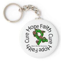 Bipolar Disorder Hope Faith Cure Flower Ribbon Key Chain