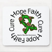 Bipolar Disorder Hope Faith Cure Flower Ribbon Mousepad
