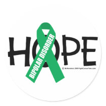 Bipolar Disorder Hope Round Stickers