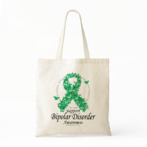 Bipolar Disorder Ribbon of Butterflies Tote Bag