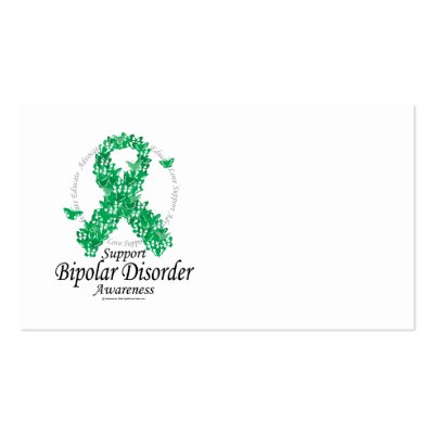 Bipolar Disorder Ribbon of Butterflies Business Card Templates by fightcancertees