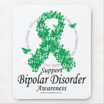 Bipolar Disorder Ribbon of Butterflies Mouse Pad