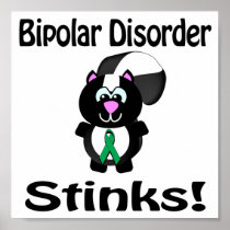Bipolar Disorder Stinks Skunk Awareness Design Print