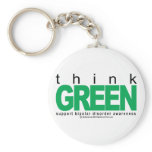 Bipolar Disorder THINK Green Key Chains
