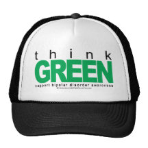 Bipolar Disorder THINK Green Mesh Hat
