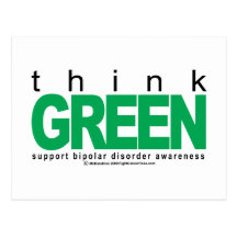 Bipolar Disorder THINK Green Postcards