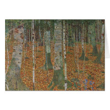 Birch Forest by Gustav Klimt Cards