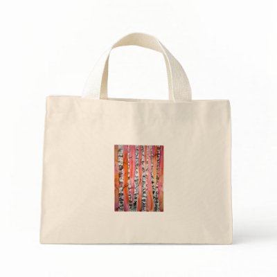 birch tree landscape abstract art bags by dereklovessheila