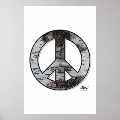 Birch Tree Peace Poster by threesalamanders