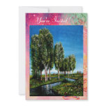BIRCH TREES IN TUSCANY,green pink gold sparkles Custom Invite