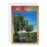 BIRCH TREES IN TUSCANY,green red  gold sparkles invitations