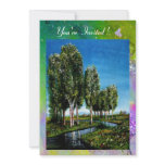 BIRCH TREES IN TUSCANY,yellow green purple sparkle invitations