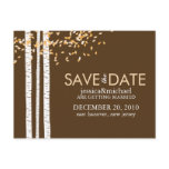 Birch Trees Save the Date Wedding Postcard