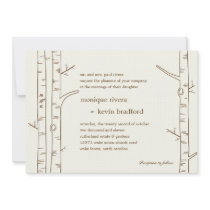 Birch Trees Wedding Invitation - Sketchy
