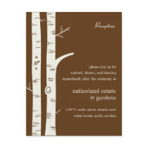 Birch Trees Wedding Reception Card - Chocolate Personalised Invitations
