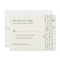 Birch Trees Wedding RSVP Card - Sketchy