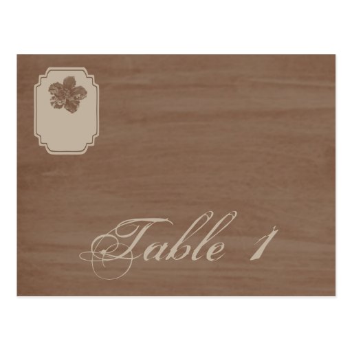 Birch Wood Beauty Fall Wedding Table Number Postcard