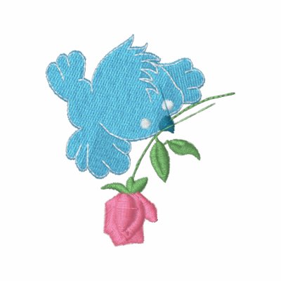 Bird and Rose Embroidered Women's Polo T-Shirt by JameneEmbroidery