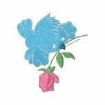 Bird and Rose Embroidered Women's Polo T-Shirt embroidered shirts