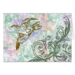 Bird and swirls greeting card
