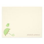 Bird and Umbrella Baby Shower Flat Thank You Cards Personalized Invites