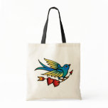 Bird Arrow and Hearts Canvas Bag