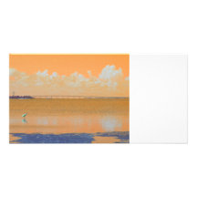 Bird Bridge Orange Blue River Florida Personalised Photo Card