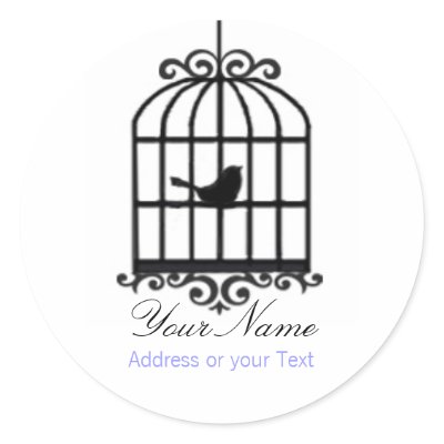 Bird Cage Address Sticker by Yukalia