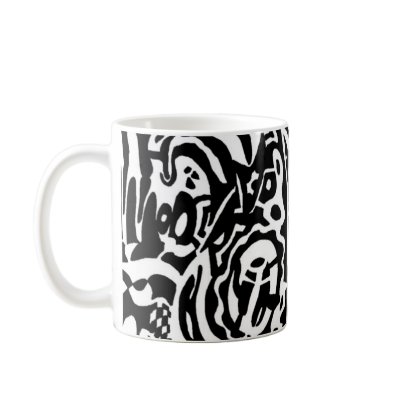 "Bird Creature" Abstract Art Coffee Mug by RLMdesignes