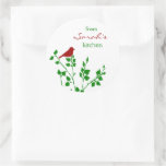 Bird Custom Name Christmas Stickers