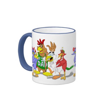 Bird Family Cartoon Coffee Mug by anwarart