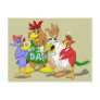Bird Family Cartoon Post Card