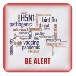Bird Flu Awareness Feather Name Gift Tag Bookplate Square Stickers